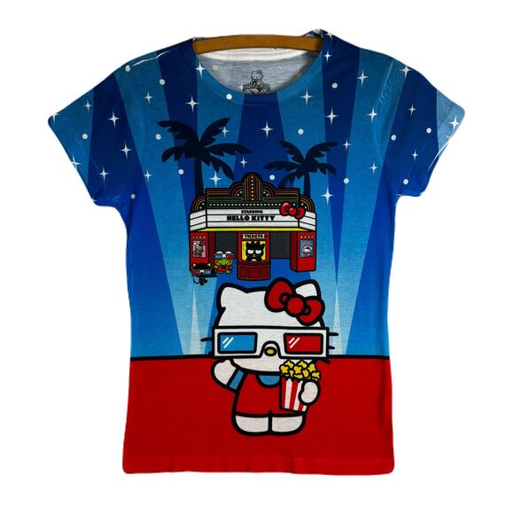 UNIVERSAL STUDIOS HELLO KITTY Movies & Popcorn Exclusive T-Shirt Women’s Size M - Picture 1 of 7